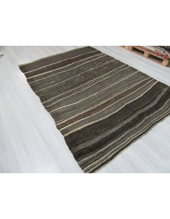 Natural Brown / Gray Vintage Kilim Rug