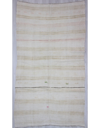 Striped Vintage Turkish Hemp Kilim Rug