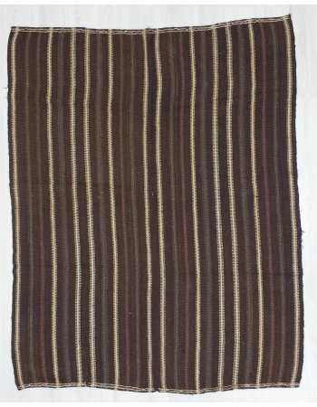 Vertical Striped Vintage Turkish Kilim Rug