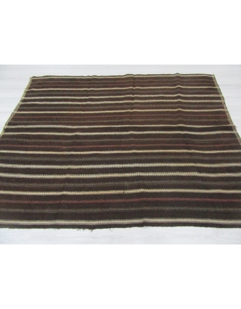 Vertical Striped Vintage Turkish Kilim Rug