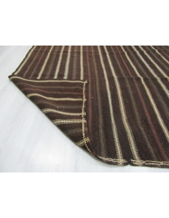 Vertical Striped Vintage Turkish Kilim Rug