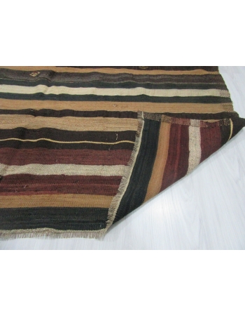 Square Striped Decorative Vintage Kilim Rug