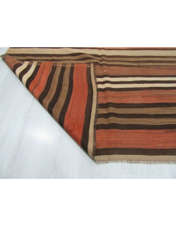 Square Vintage Striped Turkish Kilim Rug