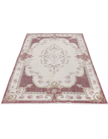 Distressed Vintage Oushak Rug