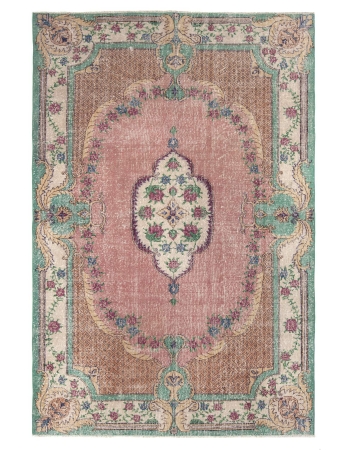 Vintage Handknotted Turkish Oushak Rug