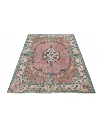 Vintage Handknotted Turkish Oushak Rug