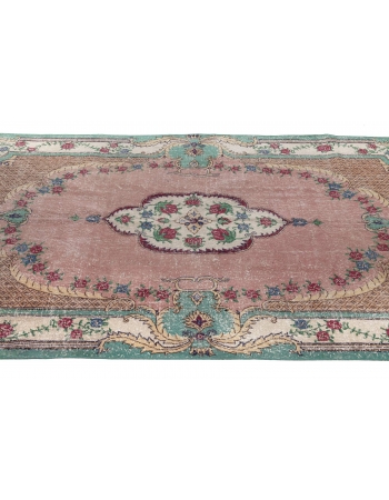 Vintage Handknotted Turkish Oushak Rug