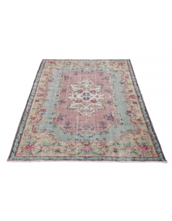 Vintage Deccorative Handknotted Oushak Rug