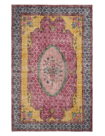 Handknotted Vintage Unique Oushak Rug