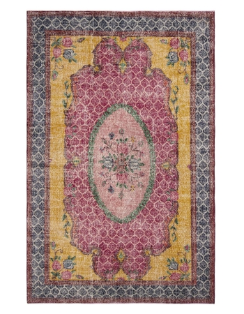 Handknotted Vintage Unique Oushak Rug