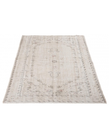 Distressed Washed Out Oushak Rug