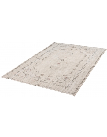 Distressed Washed Out Oushak Rug
