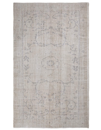 Distressed Vintage Oushak Area Rug