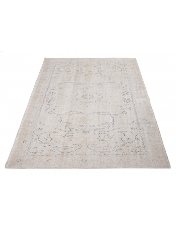 Distressed Vintage Oushak Area Rug