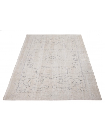 Distressed Vintage Oushak Area Rug