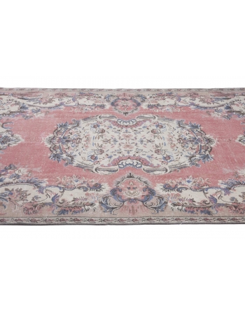 Vintage Distressed Unique Turkish Oushak Rug