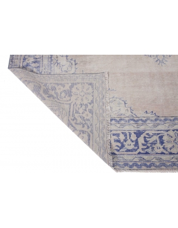 Distressed Faded Vintage Oushak Rug