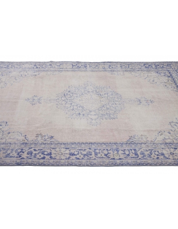 Distressed Faded Vintage Oushak Rug