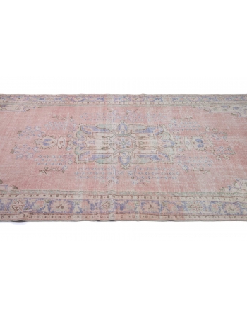 Distressed Vintage Unique Oushak Rug