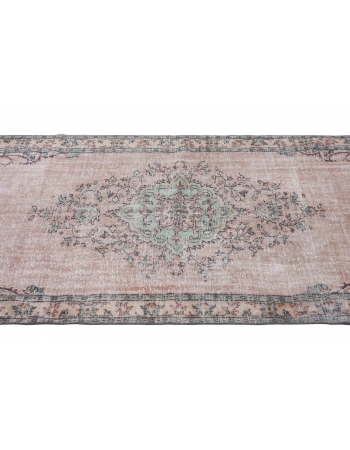 Vintage Handknotted Distressed Oushak Rug