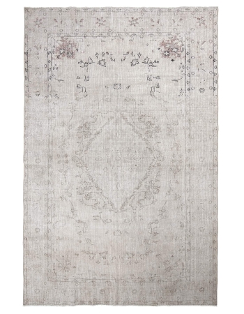 Washed Out Vintage Abstract Oushak Rug