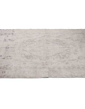 Washed Out Vintage Abstract Oushak Rug