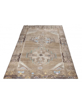 Decorative Vintage Turkish Kars Wool Rug