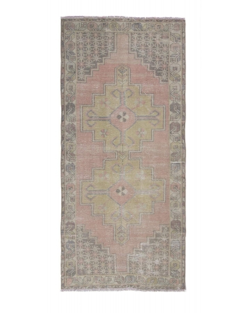 Vintage Faded Turkish Wool Rug