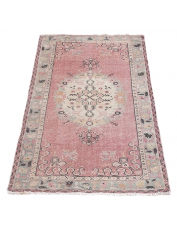 Vintage Washed Out Turkish Oushak Rug