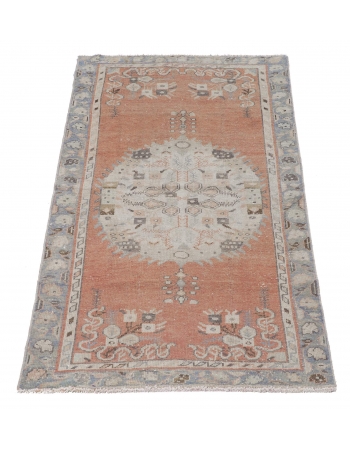 Vintage Washed Out Turkish Oushak Rug