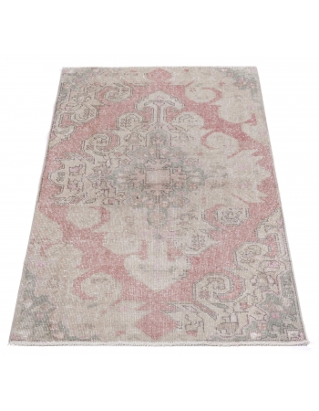 Vintage Worn Decorative Turkish Rug