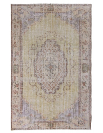 Vintage Faded Turkish Oushak Rug