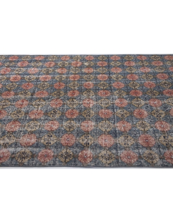 Distressed Vintage Floral Turkish Rug