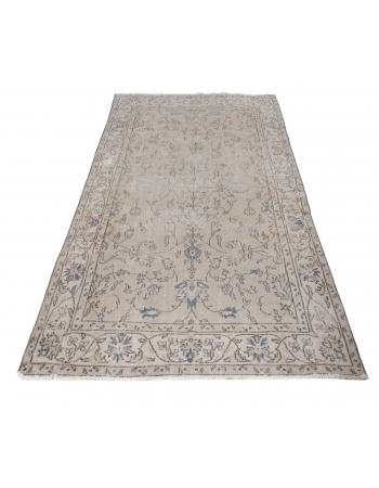 Distressed Vintage Floral Turkish Rug