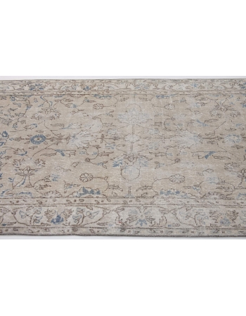 Distressed Vintage Floral Turkish Rug