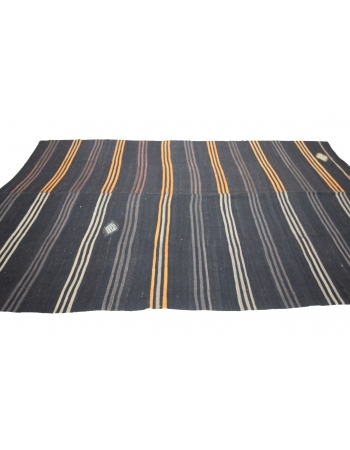 Striped Large Vintage Goat Hair Kilim Rug