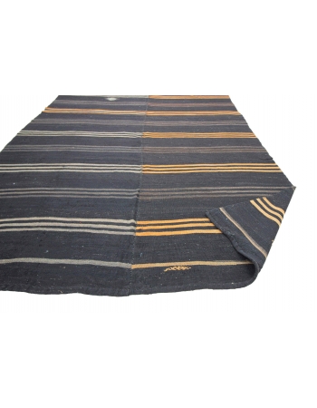 Striped Large Vintage Goat Hair Kilim Rug