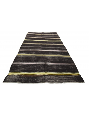 Striped Vintage Turkish Kilim Rug