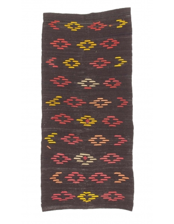 Vintage Unique Turkish Goat Hair Kilim Rug