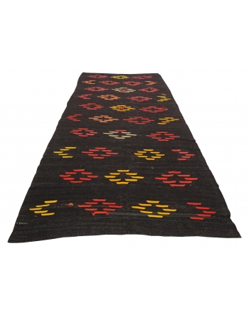 Vintage Unique Turkish Goat Hair Kilim Rug