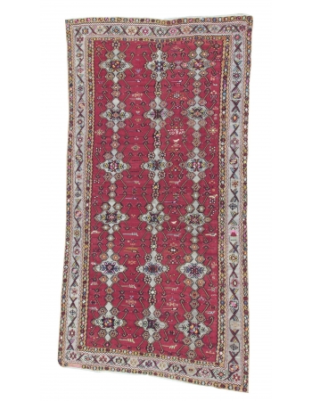 Oversized Vintage Turkish Wool Kilim Rug