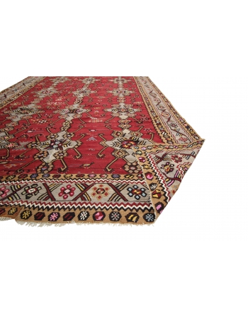 Oversized Vintage Turkish Wool Kilim Rug