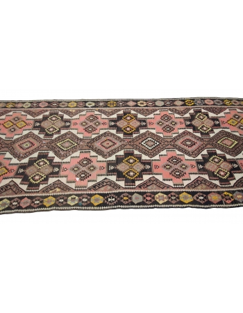 Handwoven Vintage Wool Kars Kilim Rug