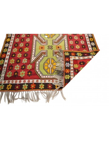 Colorful Vintage Turkish Wool Kilim Rug