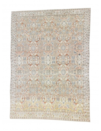 Large Vintage Floral Unique Turkish Oushak Rug