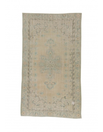 Vintage Faded Washed Out Turkish Area Rug