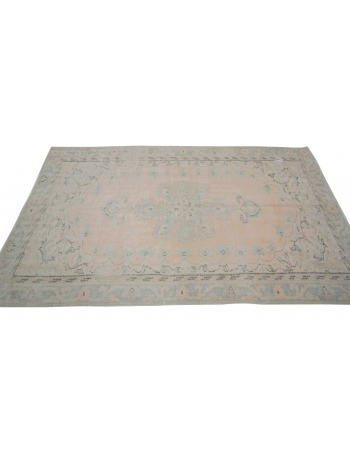 Vintage Faded Washed Out Turkish Area Rug