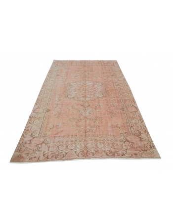 Distressed Vintage Turkish Area Rug