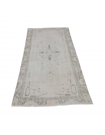 Washed Out Faded Vintage Oushak Rug