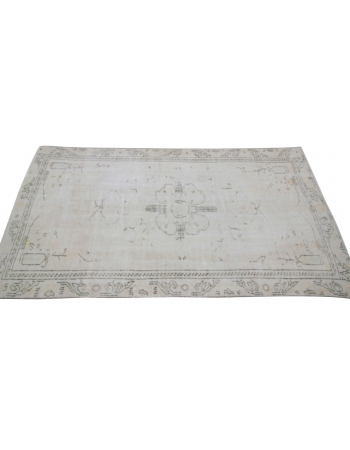 Washed Out Faded Vintage Oushak Rug